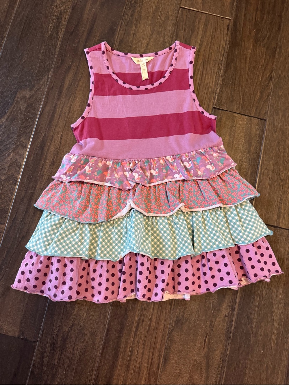 Matilda Jane Pink & Magenta Striped Dot Trim Top